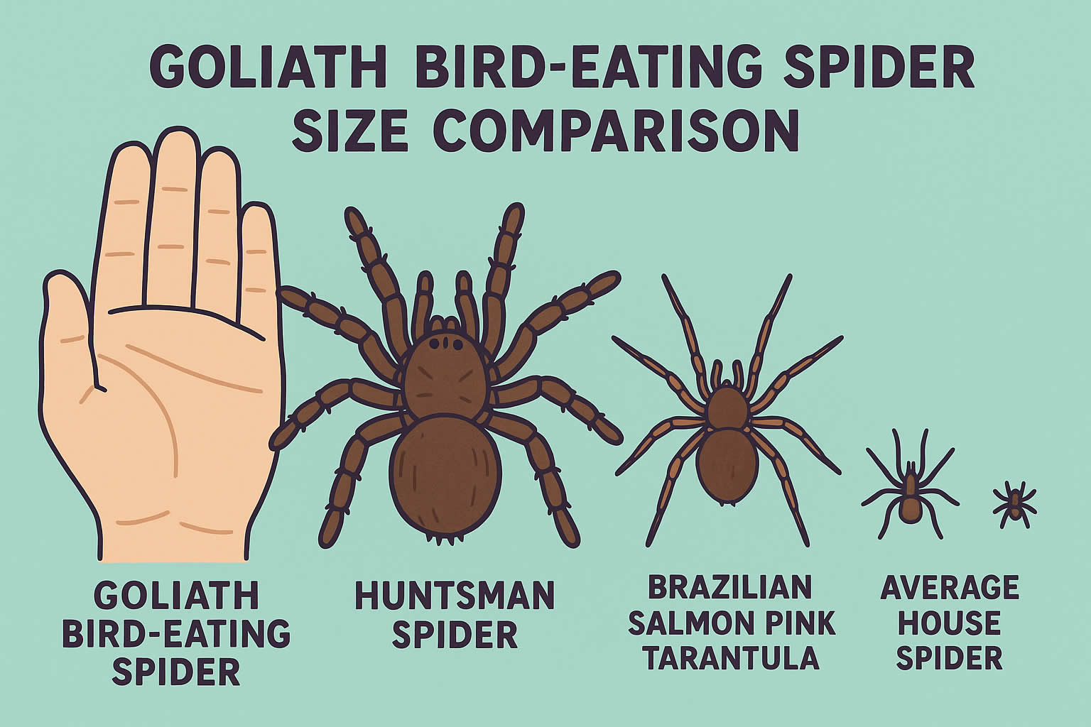 Goliath Bird-Eating Spider Size Comparison
